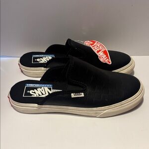 Vans Black and White Slip-On Shoes